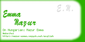 emma mazur business card